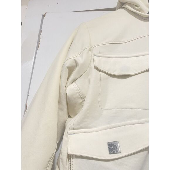 Mountain Hardware Women Jacket Sz S/P Nylon Blend Fleece Hoodie Cream/Beige - Picture 10 of 16